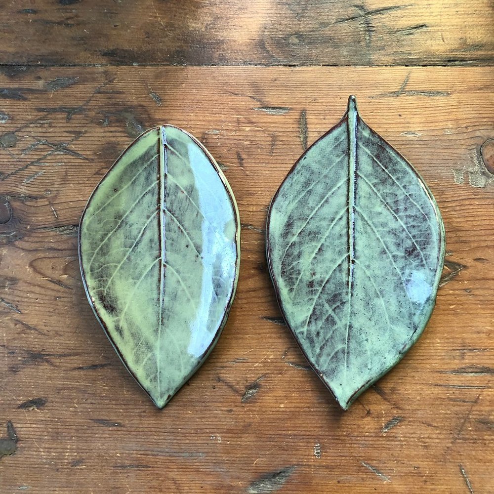 Ceramic Green Spoon Rest, Leaf Plate, Soap Dish NWOT - Picture 2 of 4